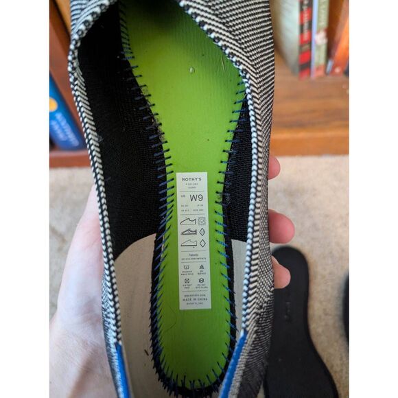 Rothy's The Flat Gray Mist Captoe Ballet Classic Shoes Gray | Black Size 9 - Picture 5 of 5